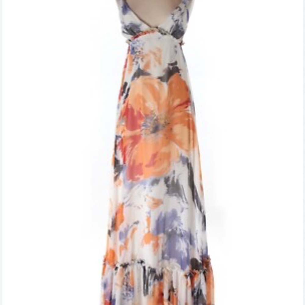 BCBGeneration Floral Maxi Dress - Orange and Purple